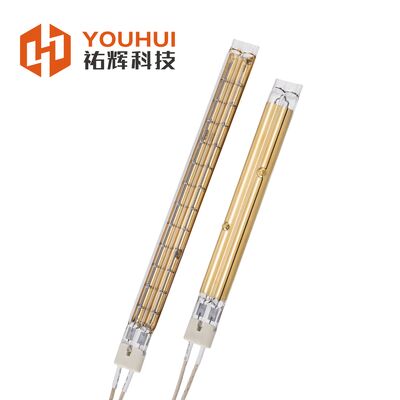 Gold Coating Twin Tube Infrared Heating Lamp 1200W Daya dengan Jaminan 5000 Jam