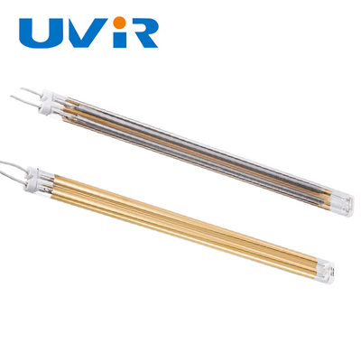 Good price Double Tube Radiator Inframerah Gelombang Menengah Lampu Pemanas Berlapis Emas on line