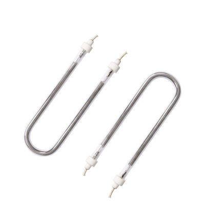 Tabung Kuarsa bening lampu Disesuaikan Tipe U Infrared Heating Element Tabung 200-6000w