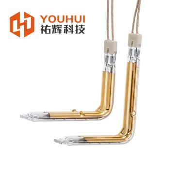 Harga yang bagus L Shape Gold Coated Infrared Heating Element Tube with Visible Light Transmission >93% and UV Light Transmission >85% for Industrial Applications on line