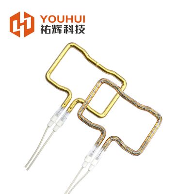Voltage Disesuaikan 55-575V Infrared Heating Lamp Tube dengan Tungsten Filament Efisiensi Tinggi dan Reflektor Putih